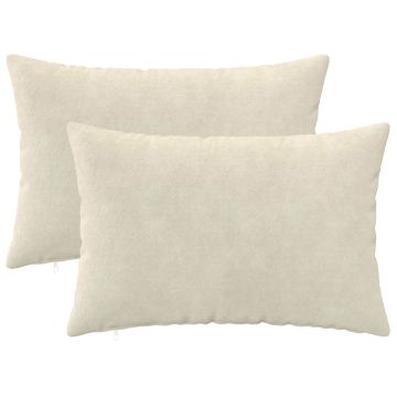 Federa 2 pcs HEERLEN Crema 50 x 80 cm Fleece in microfibra