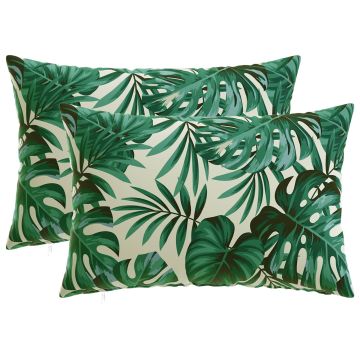 Federa 2 pcs HEERLEN Motivo a Foglie 50 x 80 cm Poliestere