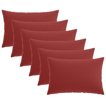 Federa 6 pcs HEERLEN Rosso Vino 50 x 80 cm Poliestere