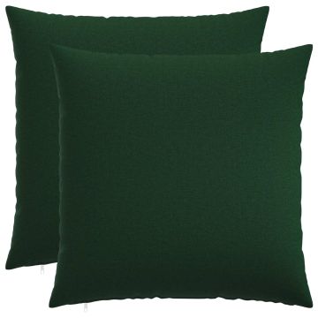 Federa 2 pz HEERLEN Verde Scuro 55 x 55 cm Tessuto