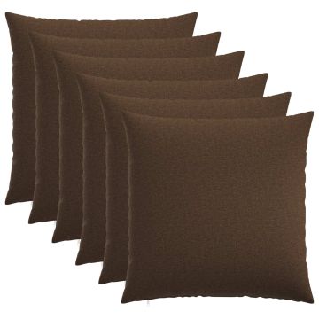 Federa 6 pz HEERLEN Marrone 55 x 55 cm Tessuto
