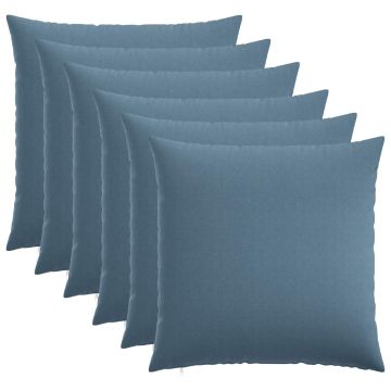 Federa 6 pz HEERLEN Blu jeans 55 x 55 cm Tessuto