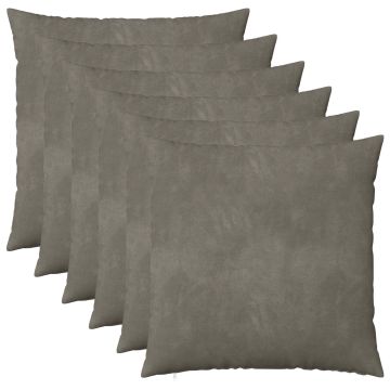 Federa 6 pcs HEERLEN Grigio Chiaro 55 x 55 cm Velluto