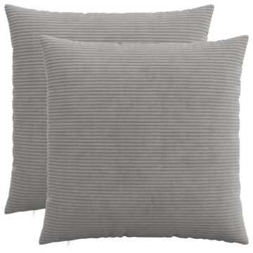 Federa 2 pcs HEERLEN Grigio Chiaro 55 x 55 cm corduroy