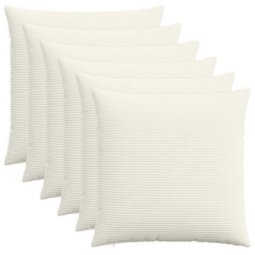 Federa 6 pcs HEERLEN Crema 55 x 55 cm corduroy
