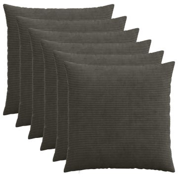 Federa 6 pcs HEERLEN Antracite 55 x 55 cm corduroy