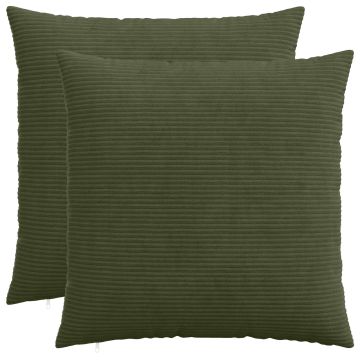 Federa 2 pcs HEERLEN Verde 55 x 55 cm corduroy