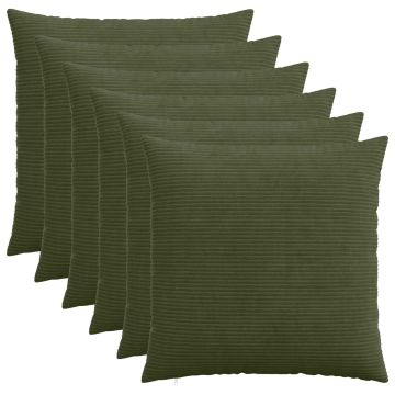 Federa 6 pcs HEERLEN Verde 55 x 55 cm corduroy