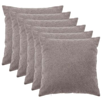 Federa 6 pcs HEERLEN Grigio Chiaro 55 x 55 cm Bouclé