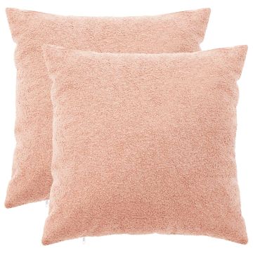 Federa 2 pz HEERLEN Rosa 55 x 55 cm Bouclé