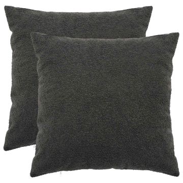 Federa 2 pcs HEERLEN Grigio Scuro 55 x 55 cm Bouclé