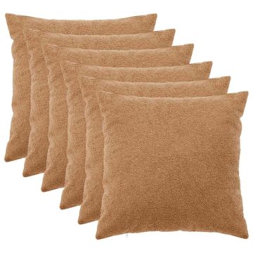 Federa 6 pcs HEERLEN Beige 55 x 55 cm Bouclé