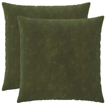 Federa 2 pcs HEERLEN Verde 55 x 55 cm Fleece in microfibra