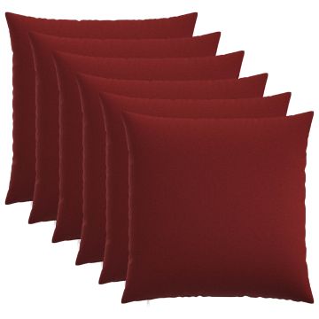 Federa 6 pz HEERLEN Rosso Vino 60 x 60 cm Tessuto