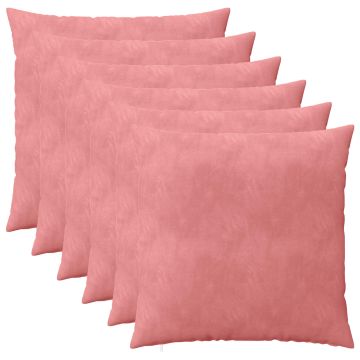 Federa 6 pcs HEERLEN Rosa 60 x 60 cm Velluto