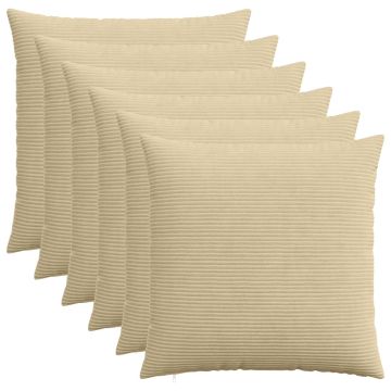 Federa 6 pcs HEERLEN Verde Grigio 60 x 60 cm corduroy