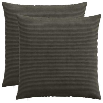 Federa 2 pcs HEERLEN Antracite 60 x 60 cm corduroy