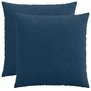 Federa 2 pcs HEERLEN Blu navy 60 x 60 cm corduroy