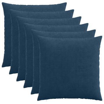 Federa 6 pcs HEERLEN Blu navy 60 x 60 cm corduroy