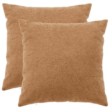 Federa 2 pcs HEERLEN Beige 60 x 60 cm Bouclé