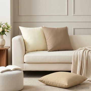Federa 2 pcs HEERLEN Beige 60 x 60 cm Poliestere