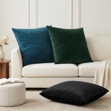 Federa 2 pcs HEERLEN Blu 65 x 65 cm Velluto