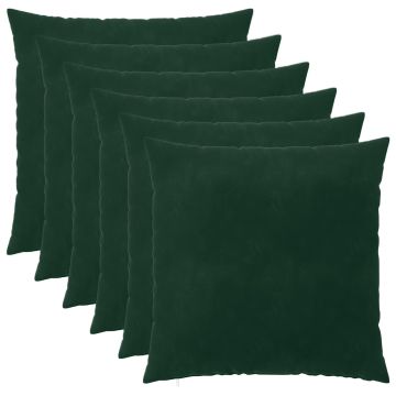Federa 6 pcs HEERLEN Verde Scuro 65 x 65 cm Velluto