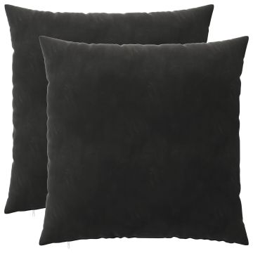 Federa 2 pcs HEERLEN Nero 65 x 65 cm Velluto
