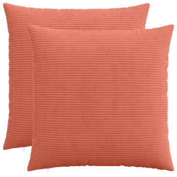 Federa 2 pcs HEERLEN Rosso Arancio 65 x 65 cm corduroy