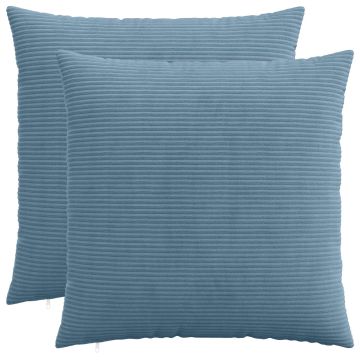 Federa 2 pcs HEERLEN Blu 65 x 65 cm corduroy