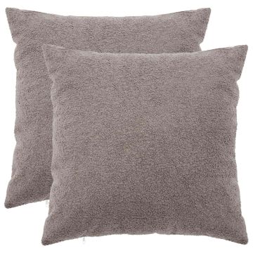 Federa 2 pcs HEERLEN Grigio Chiaro 65 x 65 cm Bouclé