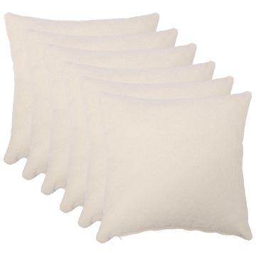 Federa 6 pcs HEERLEN Crema 65 x 65 cm Bouclé