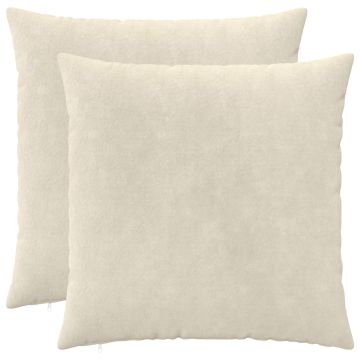 Federa 2 pcs HEERLEN Crema 65 x 65 cm Fleece in microfibra