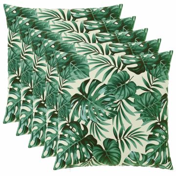 Federa 6 pcs HEERLEN Motivo a Foglie 65 x 65 cm Poliestere