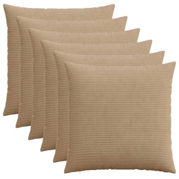 Federa 6 pcs HEERLEN Marrone 70 x 70 cm corduroy