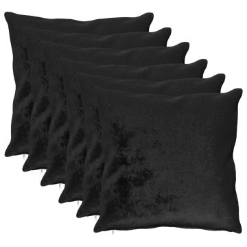 Federa 6 pcs HEERLEN Nero 70 x 70 cm Flanella