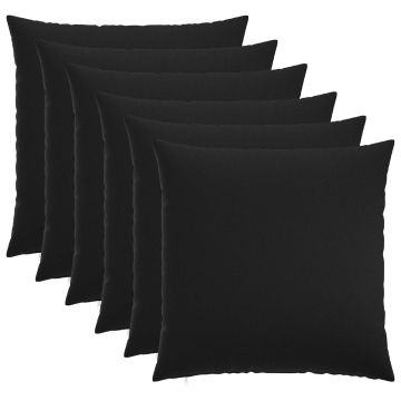 Federa 6 pz HEERLEN Nero 80 x 80 cm Tessuto