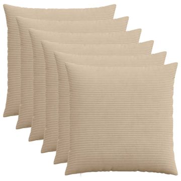 Federa 6 pcs HEERLEN Tortora 80 x 80 cm corduroy
