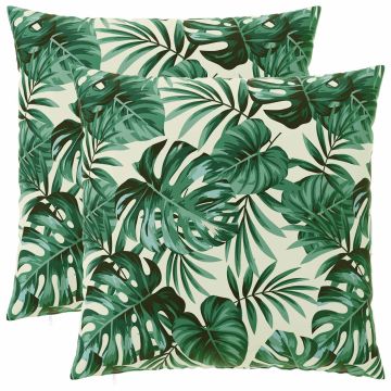 Federa 2 pcs HEERLEN Motivo a Foglie 80 x 80 cm Poliestere