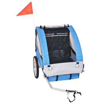 Rimorchio per Bici Grigio e Nero 30 kg