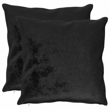 Federa 2 pcs HEERLEN Nero 80 x 80 cm Flanella