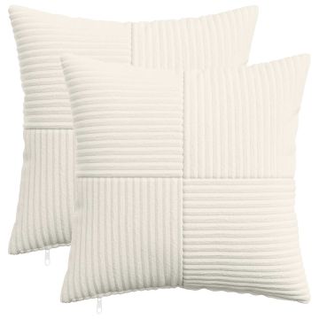 Federa 2 pcs ALMELO Crema 30 x 30 cm corduroy