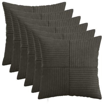 Federa 6 pcs ALMELO Antracite 30 x 30 cm corduroy