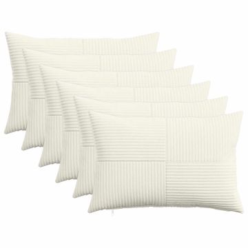 Federa 6 pcs ALMELO Crema 30 x 50 cm corduroy