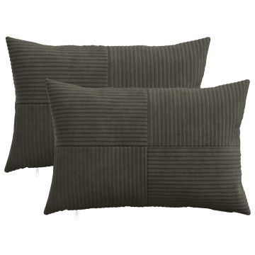 Federa 2 pcs ALMELO Antracite 30 x 50 cm corduroy