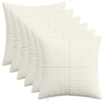 Federa 6 pcs ALMELO Crema 35 x 35 cm corduroy