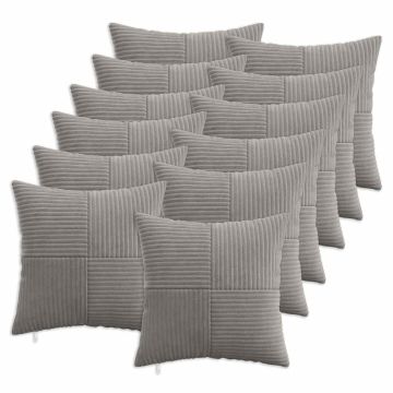 Federa 12 pcs ALMELO Grigio Chiaro 40 x 40 cm corduroy