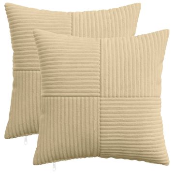 Federa 2 pcs ALMELO Grigio Verde 40 x 40 cm corduroy