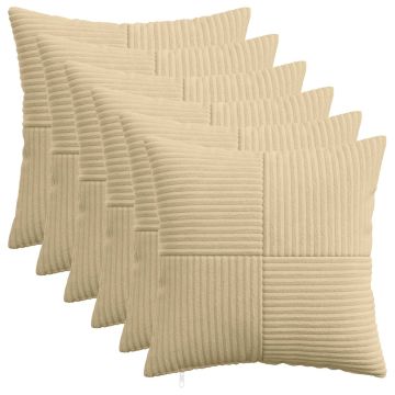 Federa 6 pcs ALMELO Grigio Verde 40 x 40 cm corduroy