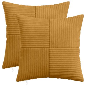 Federa 2 pcs ALMELO Giallo 40 x 40 cm corduroy